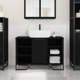 Bathroom Sink Cabinet Black Oak 91 x 35 x 60 cm Engineered wood 869185