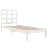 Bed Frame White Solid pine wood Small Single Durable Bed Frame 3105431