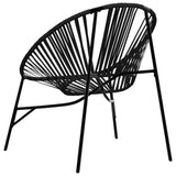 Garden Chair Set 3 pcs Black Poly Rattan 4009292