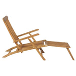 ZNTS Deck Chairs with Footrests 2 pcs Solid Teak Wood 3073291