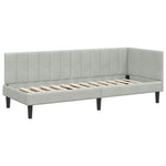 Corner Bed Frame with Headboard Light grey 80 x 200 cm Velvet 42016328