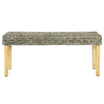 Bench 110 cm Natural Kubu Rattan and Solid Mahogany Wood 285791