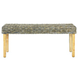 Bench 110 cm Natural Kubu Rattan and Solid Mahogany Wood 285791