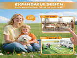 16 Panels Heavy Duty Puppy Playpen, for Small Dogs, Indoor and Outdoor Use - Grey T3398P347591