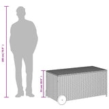 Garden Storage Box with Wheels Grey 190L Poly Rattan 365326