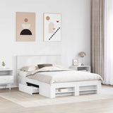 Bed Frame with Headboard White 150 x 200 cm Engineered Wood 3408746