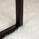 Faux Sheepskin Rug TAFALLA White 160 x 160 cm Polyester 42021466