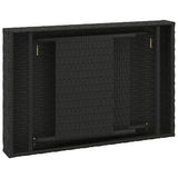 ZNTS Foldable Side Table Black 60x40x38 cm Poly Rattan 319408
