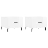 Coffee Tables 2pcs High Gloss White 50x50x40 cm Engineered Wood 829433