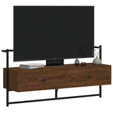 TV Cabinet Wall-mounted Brown Oak 100.5x30x51 cm Engineered Wood 833462