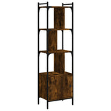 Bookcase with Door Smoked Oak 44.5x30x154.5 cm Engineered Wood 833355