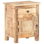 ZNTS Bedside Cabinet 40x30x50 cm Rough Mango Wood 320234