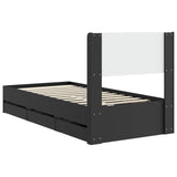 Bed Frame with Storage and Headboard Black 90 x 200 cm 3414336