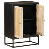 Sideboard Black 55x30x76 cm Solid Wood Mango and Iron 372000