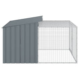 Dog House with Run Anthracite 153x194x110 cm Galvanised Steel 3214222