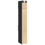 Slim Storage Cabinet Black 30x42.5x225 cm Engineered Wood 3281267
