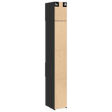 Slim Storage Cabinet Black 30x42.5x225 cm Engineered Wood 3281267