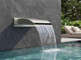 Pool Waterfall with LED Stainless Steel 304 30 x 9 x 26 cm 42040587