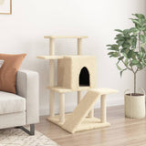 Cat Tree with Sisal Scratching Posts Cream 97 cm 172097
