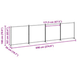 4-Panel Room Divider Beige 698 x 180 cm Fabric 42039233