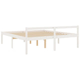 Senior Bed without Mattress White 200x200cm Solid Wood Pine 810635