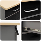 Work Cabinet with Drawer 4 pcs Black Engineered Wood and Steel 3321380