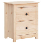 ZNTS Bedside Cabinet 50x35x61.5 cm Solid Wood Pine 813679