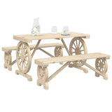 3 Piece Garden Dining Set Solid Wood Fir 3207137