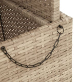 Garden Table Beige 80x80x71 cm Poly Rattan and Acacia Wood 368271