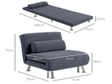 Single Velvet-Feel Sleeper Chair - Charcoal Grey T3398P329926