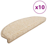Stair Mats 10 pcs 65x21x4 cm Cream Half Round Large 149807