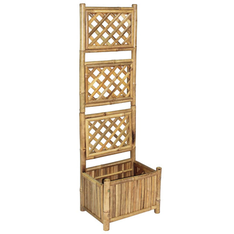 Garden Raised Bed with Trellis Bamboo 40 cm 43713