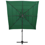 4-Tier Garden Parasol with Aluminium Pole Green 250x250 cm 313821