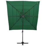 4-Tier Garden Parasol with Aluminium Pole Green 250x250 cm 313821