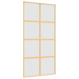 Sliding Door Gold 102.5x205 cm Frosted ESG Glass and Aluminium 155189