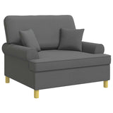 Armchair with Cushions Dark Grey Fabric 42043505