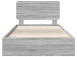 Bed Frame with Drawer Grey Sonoma 90 x 190 cm Engineered Wood 3412842