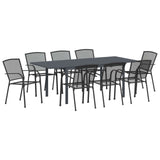 Garden Dining Set 9 pcs Anthracite Steel 3378834