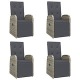 5 Piece Garden Dining Set Grey Poly Rattan&Solid Wood Acacia 3157628