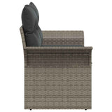 Garden Sofa with Cushion Grey 141 x 62 x 69cm Poly Rattan 42006694
