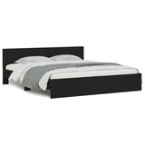 Bed Frame Black Engineered wood and plywood 200x200 cm Modern 3207456