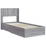 Bed Frame with Storage and Headboard Grey Sonoma 75 x 190 cm 3414528