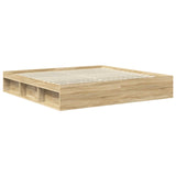Bed Frame with Headboard Sonoma 200 x 200 cm Solid Pine Wood 3411706