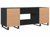 Desk with Shelf Black oak 140 x 50 x 75 cm Engineered wood 879530