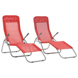 Sunlounger Set of 2 Red Textilene, Powder-coated steel Standard 44339
