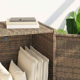 Garden Storage Cabinet Beige 83x45x76 cm Poly Rattan 365546
