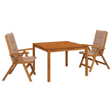 3-Piece Garden Dining Set 3 pcs Natural Solid Acacia Wood 3434611