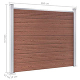 Fence Panel Set WPC 353x146 cm Brown 3070451
