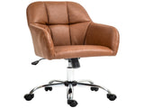Faux Leather Tub Office Chair, with Wheels - Brown T3398P344687