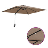 Garden Parasol Taupe 248.5 x 247.5 x 160 cm Polyester and Steel 42003254
